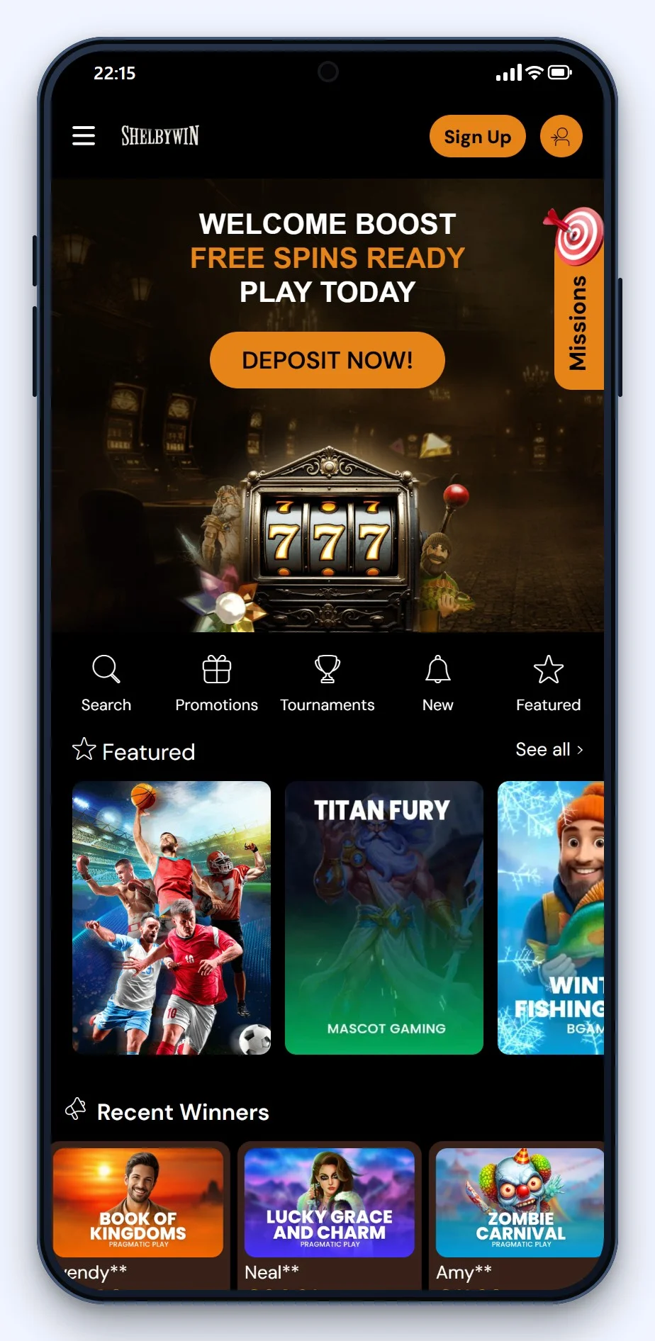the ShelbyWin mobile site from our skrill casino comparison